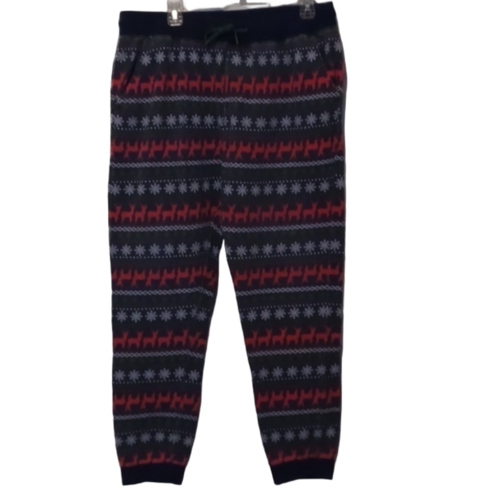 -- Old River Cozy Men's Sweatpants  with Reindeer Pattern Size Large Casual